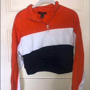 Forever 21 cropped quarter zip
